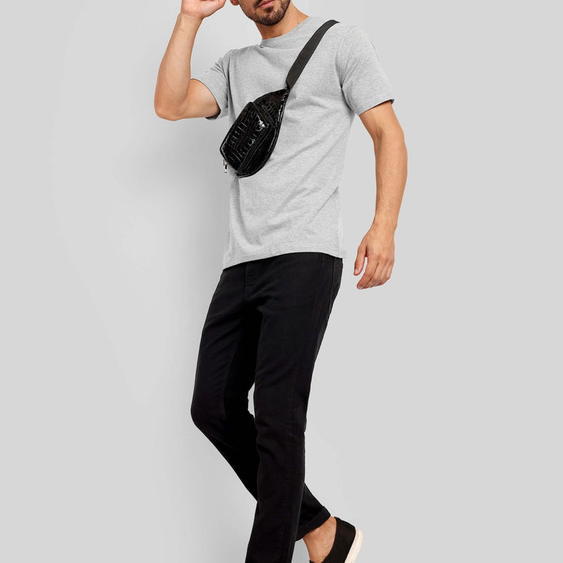 Unisex Regular Solid T-Shirt - Grey Melange
