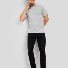 Unisex Regular Solid T-Shirt - Grey Melange
