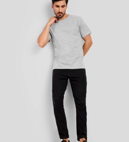 Unisex Regular Solid T-Shirt - Grey Melange