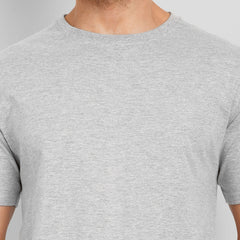 Unisex Regular Solid T-Shirt - Grey Melange