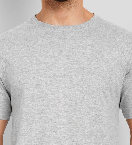 Unisex Regular Solid T-Shirt - Grey Melange