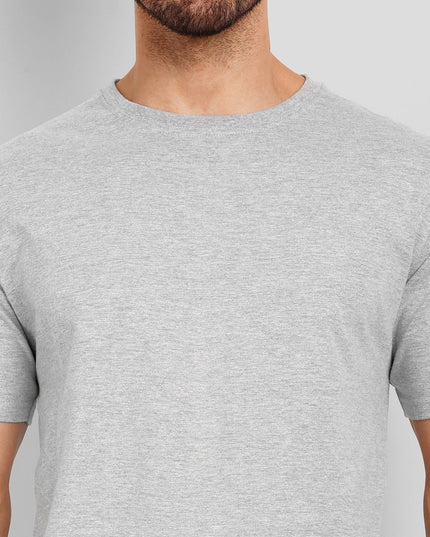 Unisex Regular Solid T-Shirt - Grey Melange