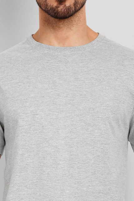 Unisex Regular Solid T-Shirt - Grey Melange