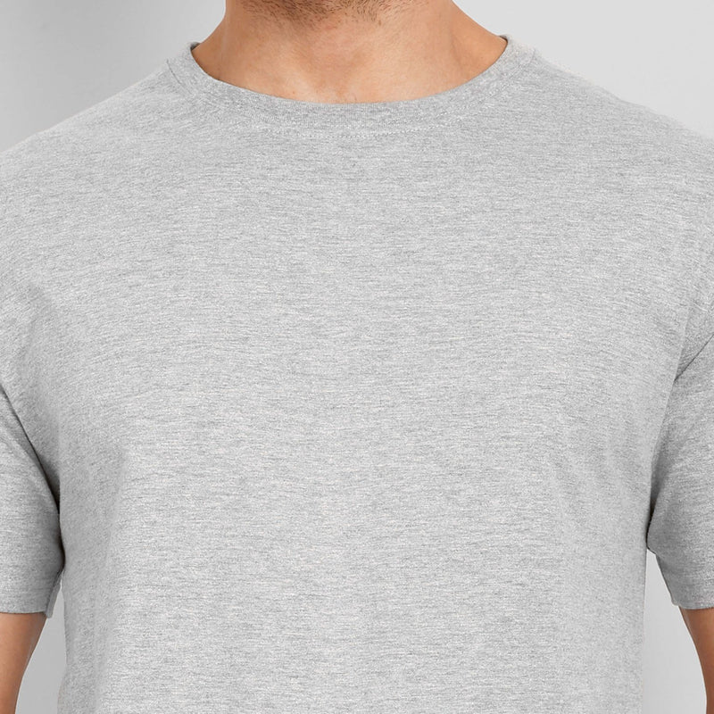 Unisex Regular Solid T-Shirt - Grey Melange