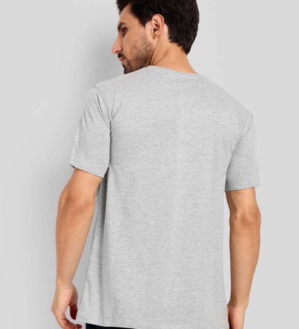 Unisex Regular Solid T-Shirt - Grey Melange
