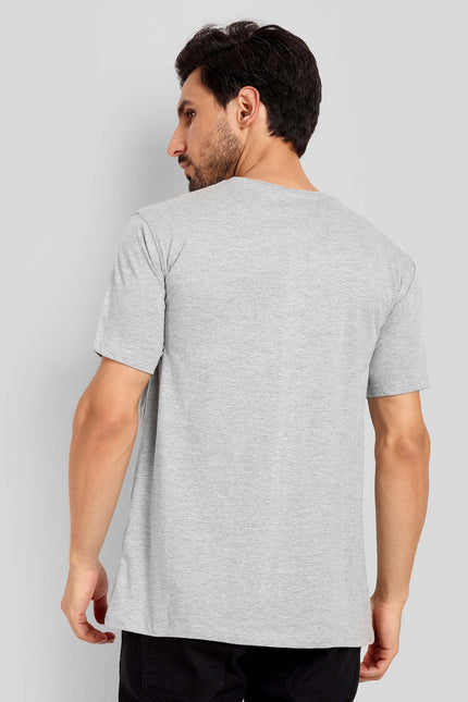 Unisex Regular Solid T-Shirt - Grey Melange