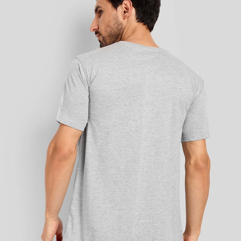 Unisex Regular Solid T-Shirt - Grey Melange