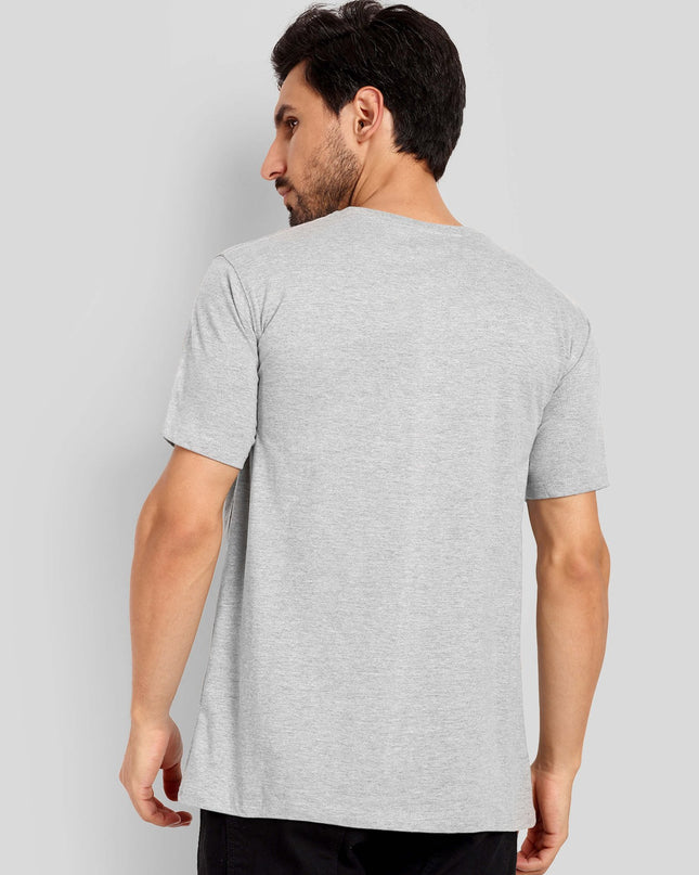 Unisex Regular Solid T-Shirt - Grey Melange