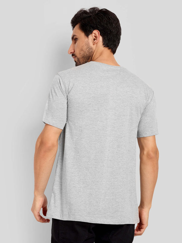 Unisex Regular Solid T-Shirt - Grey Melange