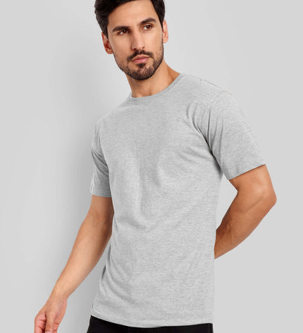Unisex Regular Solid T-Shirt - Grey Melange