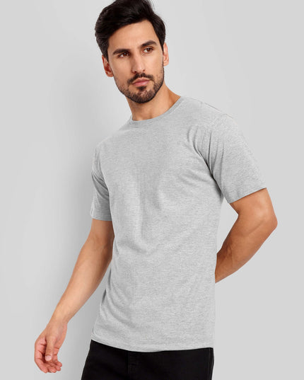 Unisex Regular Solid T-Shirt - Grey Melange