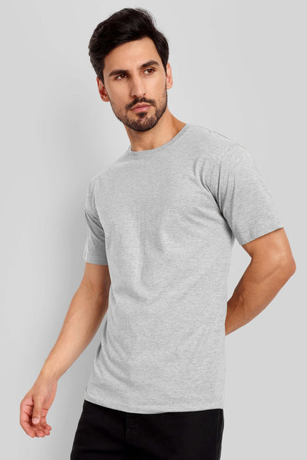 Unisex Regular Solid T-Shirt - Grey Melange