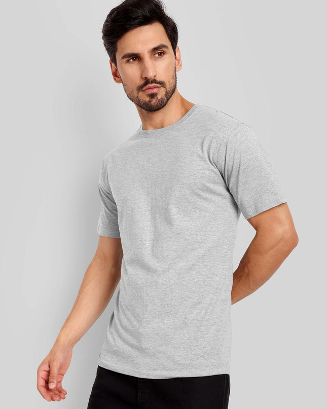 Unisex Regular Solid T-Shirt - Grey Melange