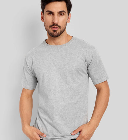 Unisex Regular Solid T-Shirt - Grey Melange