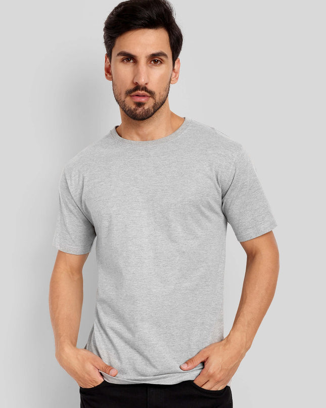 Unisex Regular Solid T-Shirt - Grey Melange
