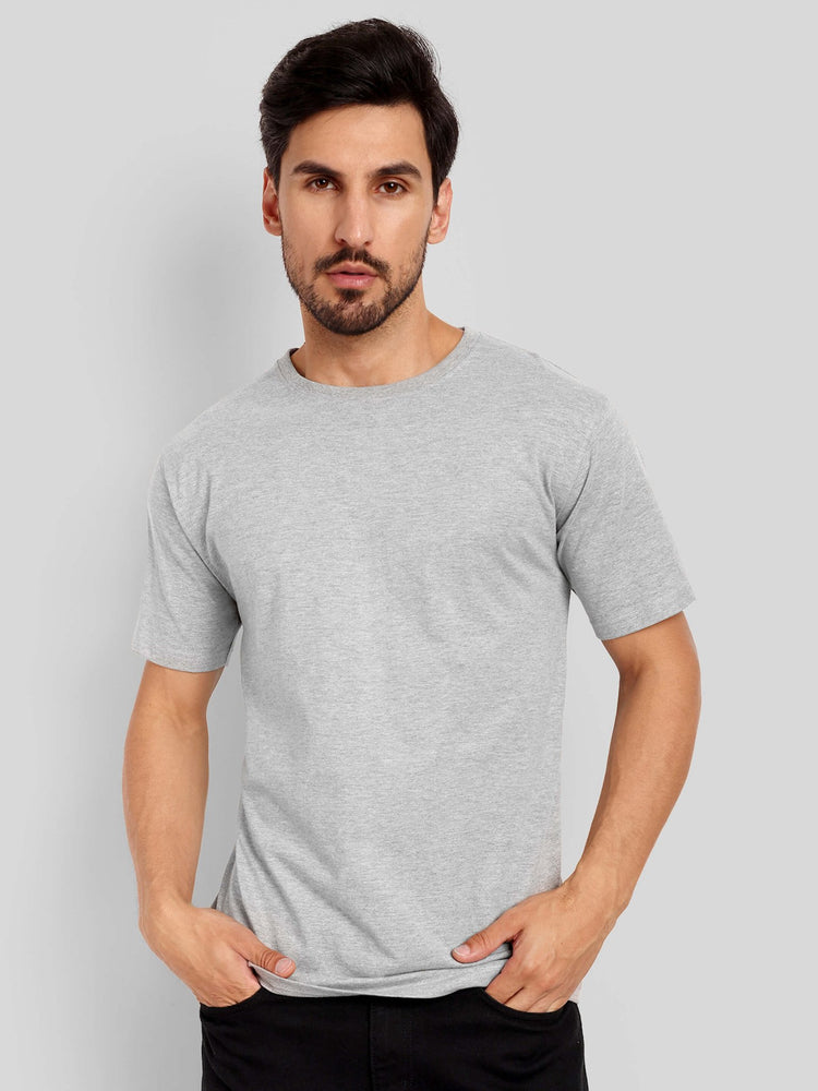 Unisex Regular Solid T-Shirt - Grey Melange