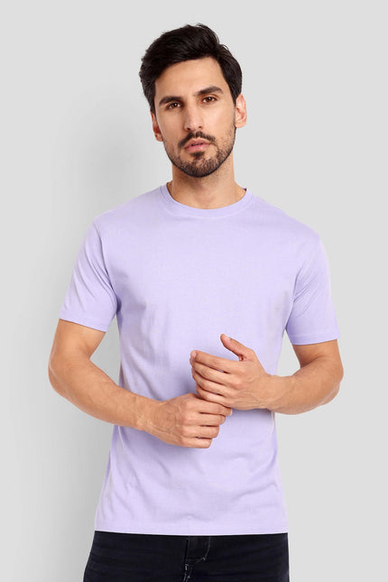 Men's Regular Solid T-Shirt - Lavender