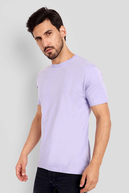 Men's Regular Solid T-Shirt - Lavender