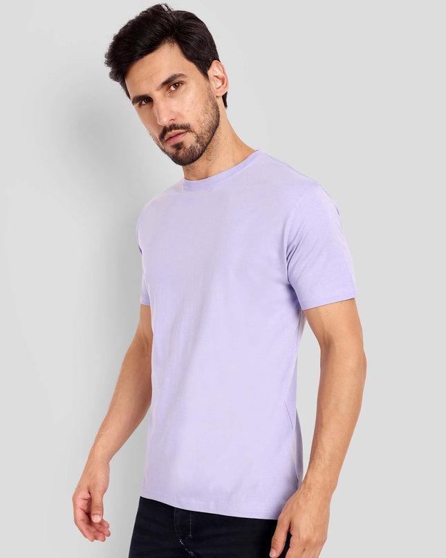 Men's Regular Solid T-Shirt - Lavender