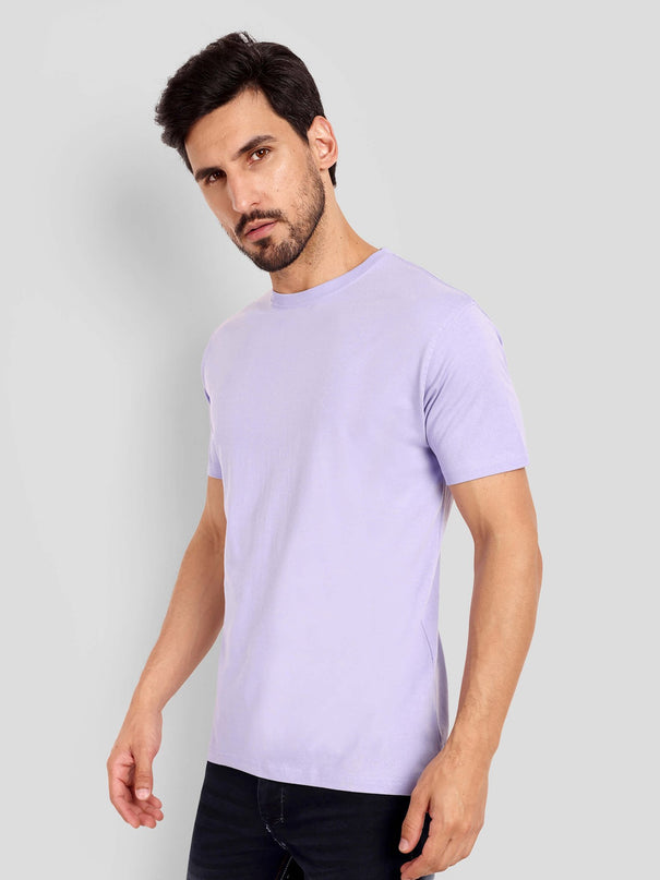 Men's Regular Solid T-Shirt - Lavender