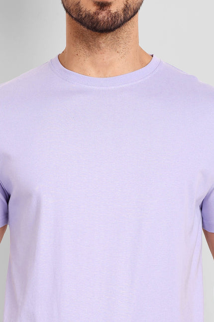 Men's Regular Solid T-Shirt - Lavender