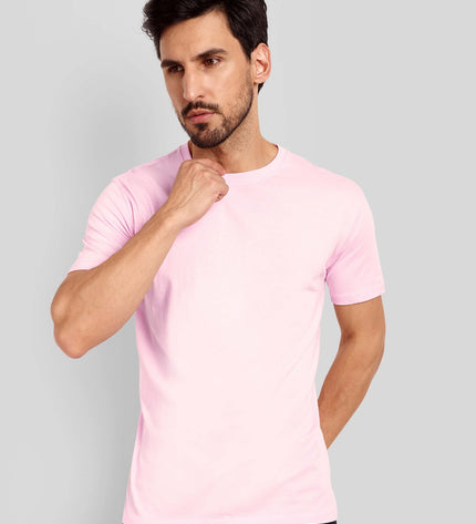 Unisex Regular Solid T-Shirt - Light Baby Pink
