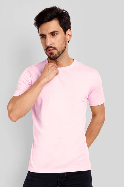 Unisex Regular Solid T-Shirt - Light Baby Pink