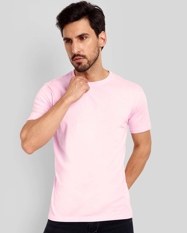 Unisex Regular Solid T-Shirt - Light Baby Pink