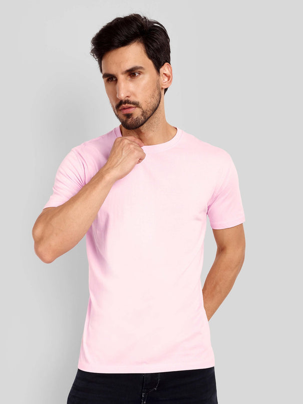 Unisex Regular Solid T-Shirt - Light Baby Pink