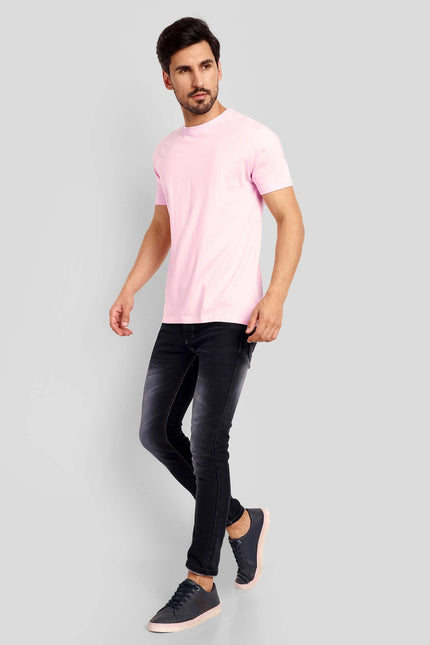 Unisex Regular Solid T-Shirt - Light Baby Pink