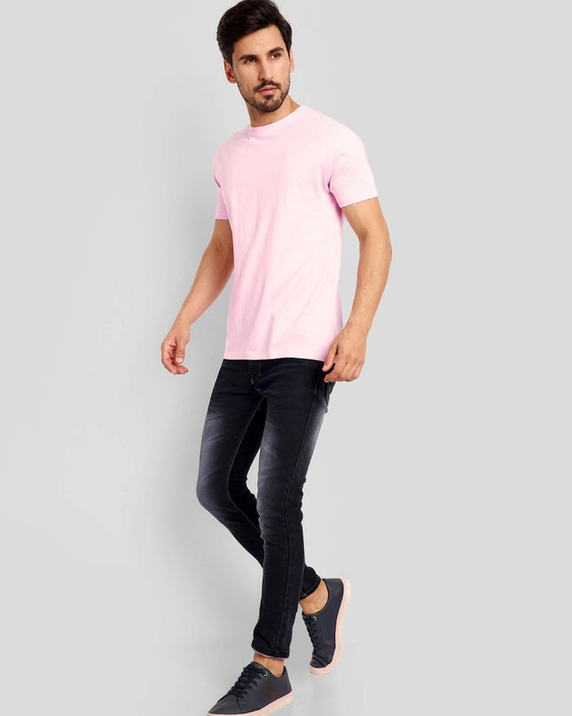 Unisex Regular Solid T-Shirt - Light Baby Pink