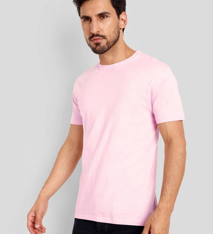 Unisex Regular Solid T-Shirt - Light Baby Pink