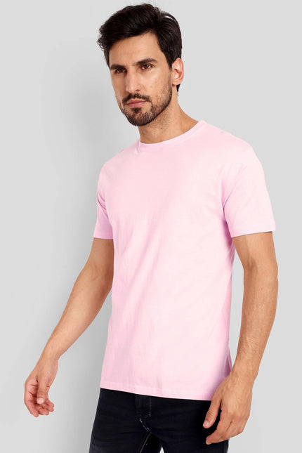 Unisex Regular Solid T-Shirt - Light Baby Pink