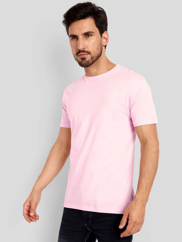 Unisex Regular Solid T-Shirt - Light Baby Pink