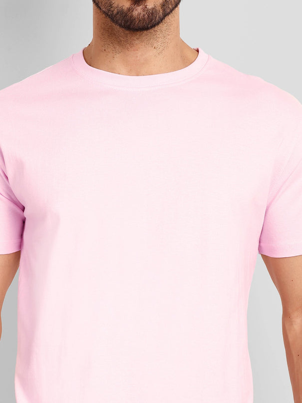 Unisex Regular Solid T-Shirt - Light Baby Pink