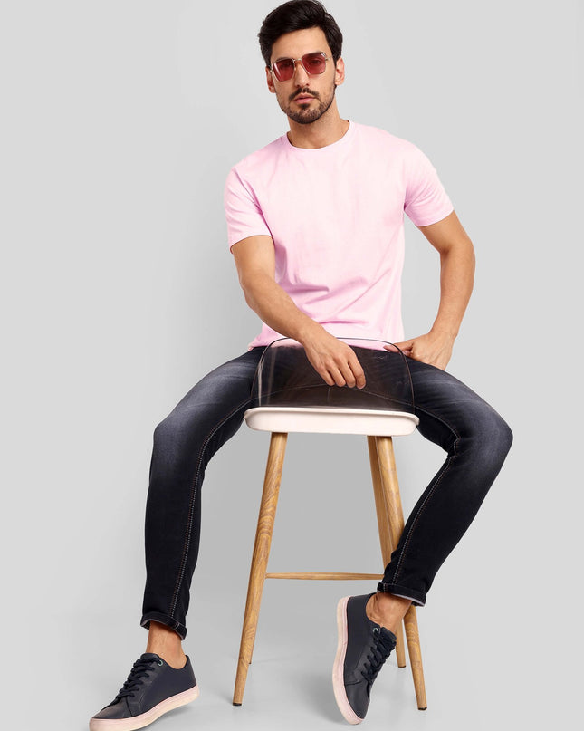 Unisex Regular Solid T-Shirt - Light Baby Pink