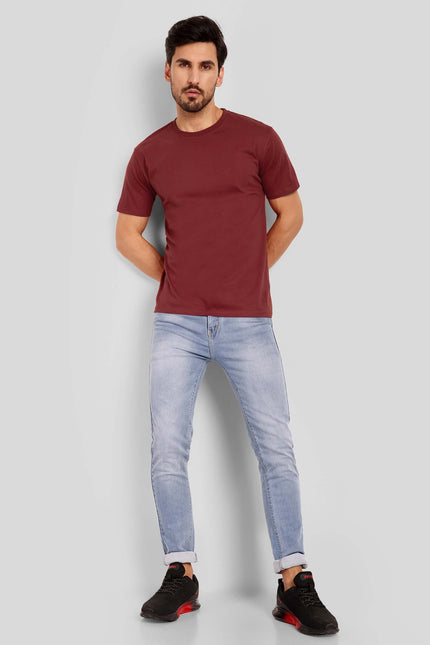 Men's Regular Solid T-Shirt - Maroon