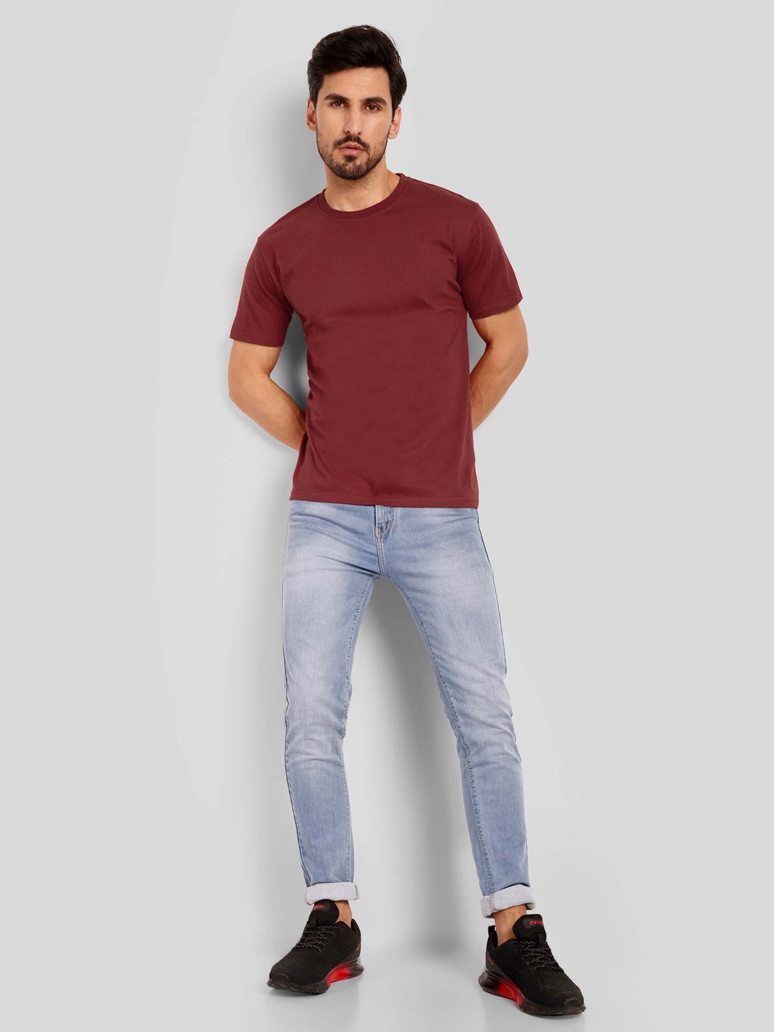 Men's Regular Solid T-Shirt - Maroon