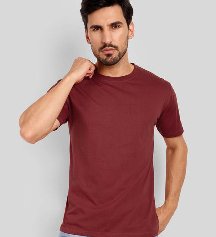 Unisex Regular Solid T-Shirt - Maroon