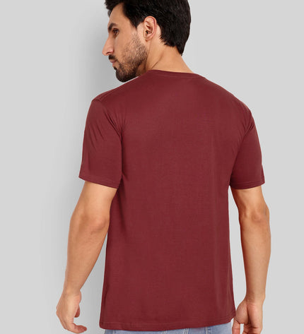 Unisex Regular Solid T-Shirt - Maroon