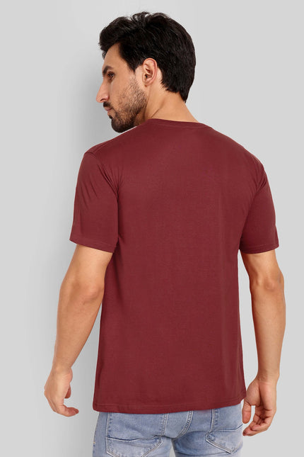 Men's Regular Solid T-Shirt - Maroon