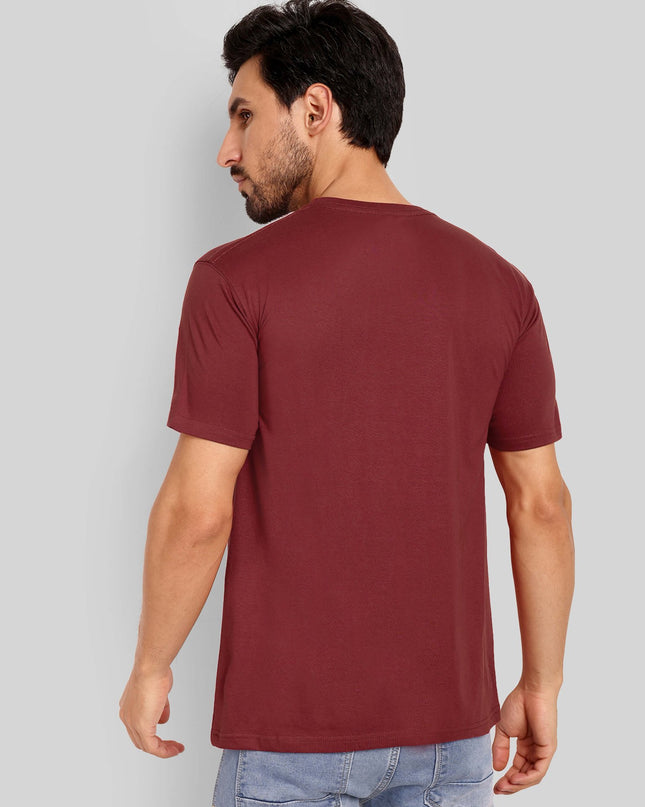 Men's Regular Solid T-Shirt - Maroon