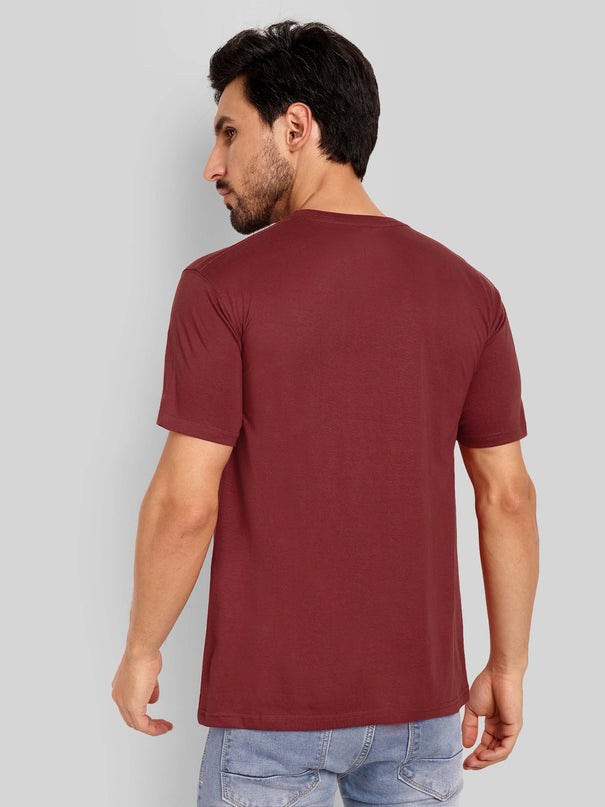 Men's Regular Solid T-Shirt - Maroon