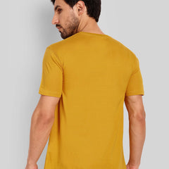 Men's Regular Solid T-Shirt - Mustard Yellow