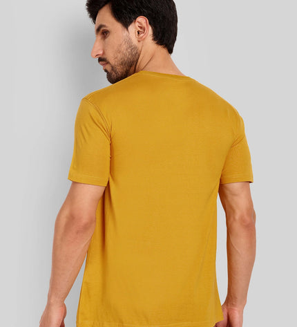 Unisex Regular Solid T-Shirt - Mustard Yellow