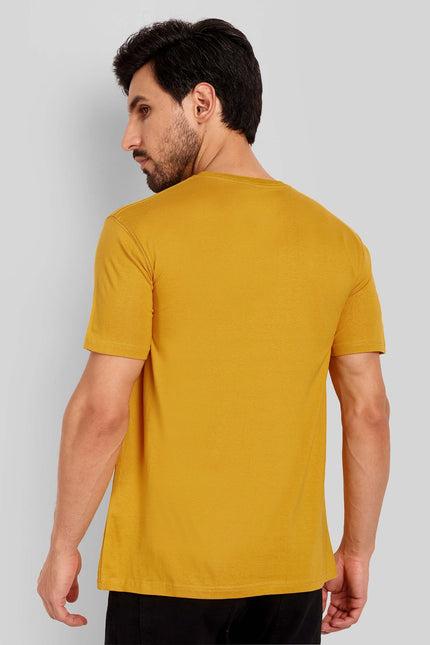 Men's Regular Solid T-Shirt - Mustard Yellow