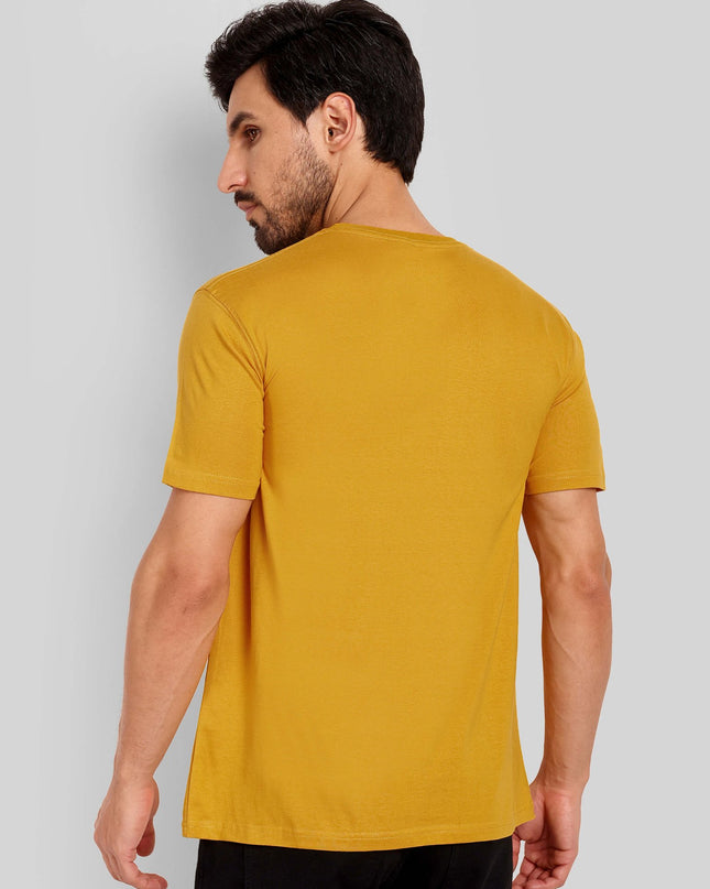 Men's Regular Solid T-Shirt - Mustard Yellow