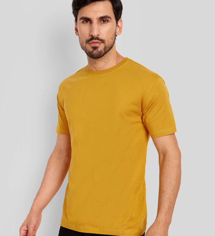 Unisex Regular Solid T-Shirt - Mustard Yellow