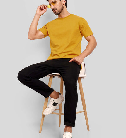 Unisex Regular Solid T-Shirt - Mustard Yellow