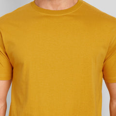 Men's Regular Solid T-Shirt - Mustard Yellow